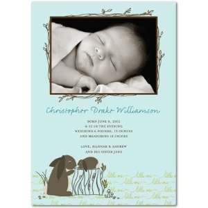  Boy Birth Announcements   Bunny Kiss Lightest Turquoise 