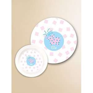  Preppy Plates Personalized Plate and Bowl Set/Confetti 