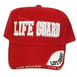 RED LIFEGUARD LAW ENFORCEMENT CAP HAT LIFE GUARD OSFA  