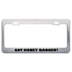 Got Honey Badger? Animals Pets Metal License Plate Frame Holder Border 