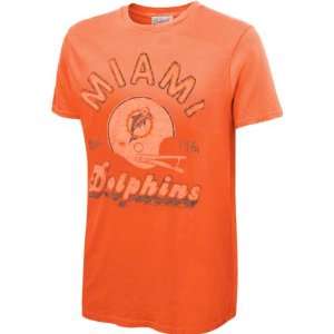 Junk Food Miami Dolphins Vintage Crew Premium T Shirt   Coral