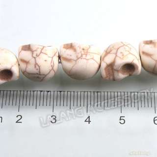   White Skull Loose Gemstones Turquoise Beads 12mm   