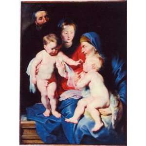  Oil Painting Holy Family with St Elizabeth and St John 