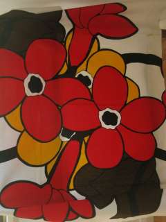 Vintage 60s Finland Fabric Vallila Howard Smith Flower  