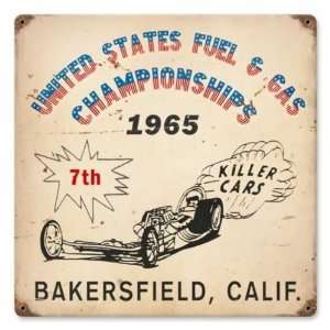 Bakersfield Killer Cars Drag Race Vintage Metal Sign