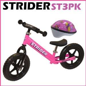  Strider ST 3 Toddler Pre Bikes Pink + Helmet Sports 