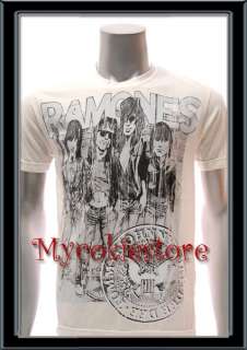 Sz M Ramones T shirt Vtg American Retro Rock Band Punk  