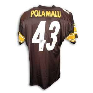  Troy Polamalu Signed Steelers Black Throwback Jersey 