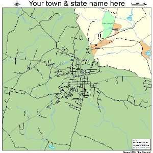  Street & Road Map of Troy, North Carolina NC   Printed 