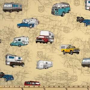  44 Wide Tropicals and Conversationals Trucks Tan Fabric 