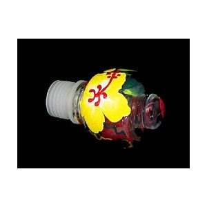 Hibiscus Design   Hand Painted   Wine Bottle Stopper  