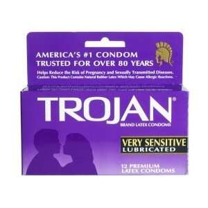 24 Trojan Very Sensitive Condoms, Extra Thin Condom, 2 Retail Boxes 