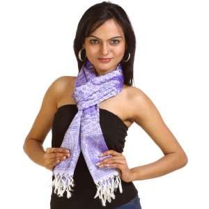  Lavender Tanchoi Scarf from Banaras   Pure Silk 