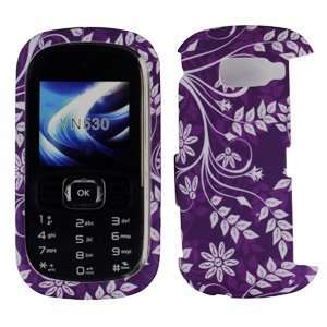  Purple with White Leaf Rubber Texture LG Octane Vn530 Snap 