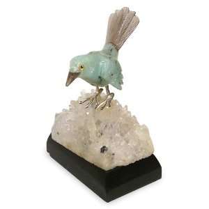  Opal and quartz statuette, Sparrow Song