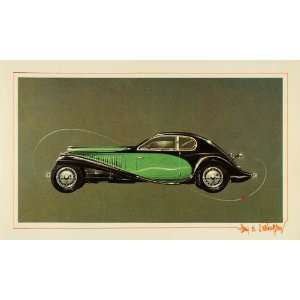   Bugatti Gangloff Sakhnoffsky Car Art   Original Color Print Home