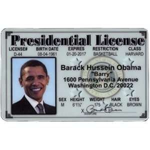  Barack Obama presidential license.