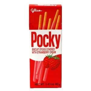 Glico   Pocky Biscuit Sticks Covered with Strawberry Cream  