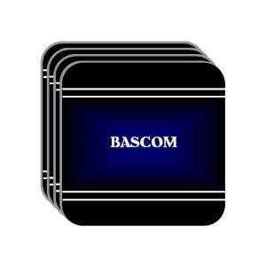 Personal Name Gift   BASCOM Set of 4 Mini Mousepad Coasters (black 