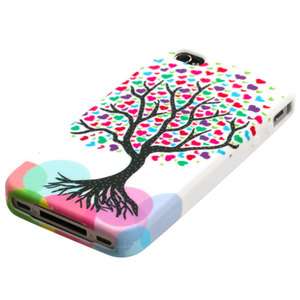 White Falling Heart Love Tree Pink Red Soft Rubber Gummy TPU Case 