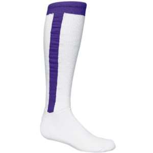  H5 Baseball Stirrup Socks WHITE/PURPLE ADULT LARGE 24 