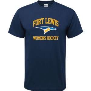  Fort Lewis College Skyhawks Navy Womens Hockey Arch T 