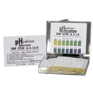   7600 Brilliant Dip Stik Insta Check Plastic pH Test Strips, 6   13 pH