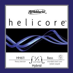  DAddario Helicore Hybrid Bass Single G String, 3/4 Scale 