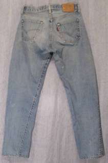 Trashed BLEACH DISTRESSED Really Worn LEVI’S 501 Button Fly Jeans 