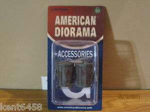 American Diorama Accessories 1/24 Trash Can Set of 2  