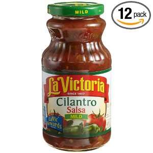 La Victoria Salsa Cilantro Mild Retail 16 Ounce Packages (Pack of 12)
