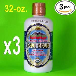  Goji Gold 100% Pure Organic Certified Goji Juice   32 oz 