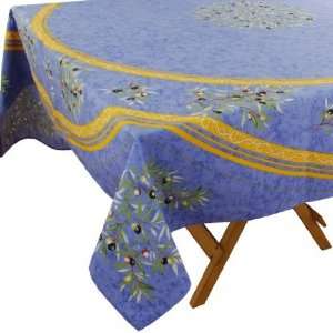  Olive Baux Blue Cotton Tablecloths 68 x 68 Square