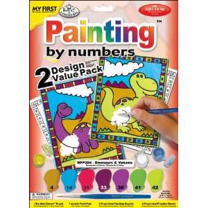 My First Paint By Number Kit 8 3/4x11 3/8 2/Pkg Dinosaurs & Volcano 