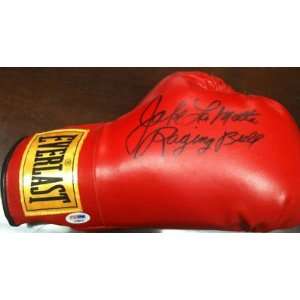 Jake LaMotta Raging Bull Signed Boxing Glove PSA COA   Autographed 