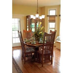  Mission Single Pedestal Dining Table w/Clipped Corners 