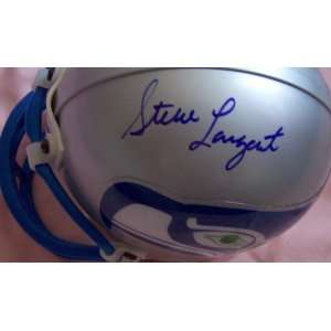 Steve Largent Dave Krieg Chuck Knox autographed Seattle Seahawks mini 
