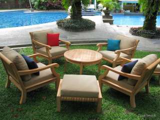 Avignon Grade A Teak Wood 7 pc Outdoor Garden Patio Sofa Lounge Chair 