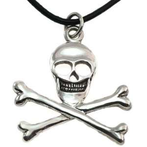   Large Skull and Crossbones Pirate Pendant Necklace Badali Jewelry