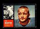 1962 Topps 55 Jim Martin Detroit Lions  