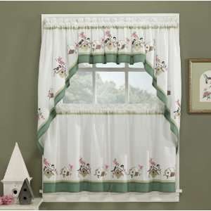  Bird Song Embroidered Tier Curtain