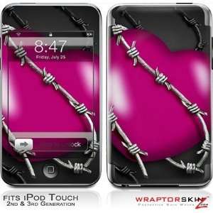 iPod Touch 2G & 3G Skin and Screen Protector Kit   Barbwire Hearts Hot 