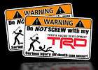 Toyota TRD Warning Sticker 4x4 Off Race Car Truck decal