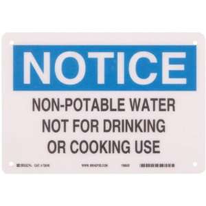   Hazardous Materials Sign, Header Notice, Legend Non potable Water