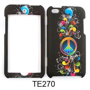 iPod Touch 4th GEN HARD SnapOn Case Cover RAINBOW PEACE SIGN MUSIC 