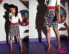 Vtg 80s Style BOLD Colorful Geometric HW Pencil Skirt