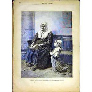  Lhermitte LAieule Old Woman Nun Child Religious 1880 