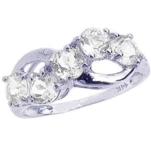   Round Gemstone Infinity Ring White Topaz, size7.5 diViene Jewelry