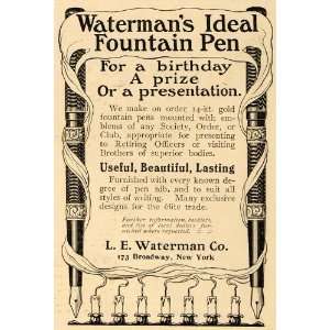  1905 Ad L. E. Waterman Bedazzled Ideal Fountain Pen NY 