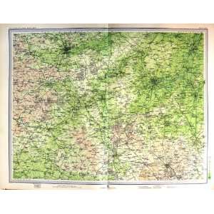  1903 Colour Map Northampton Bedford England Luton